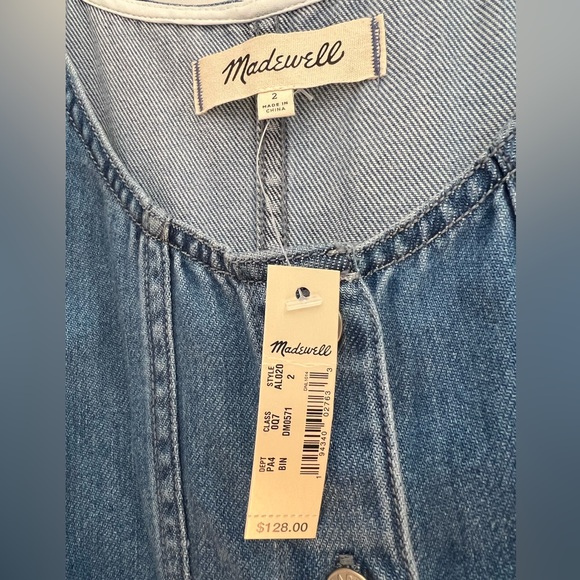 Madewell Denim Button-front Jumper Midi Dress | NWT - Picture 3 of 5